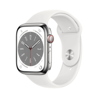 Apple Watch Series 8 - Paslanmaz Çelik - 45mm - Cellular - Gümüş