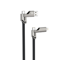 Nettech NT-DC43 Plastik 100 Cm Type-C To Type-C+Lightning Şarj ve Data Kablosu (Siyah) NT-108314