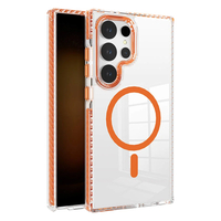 Galaxy S24 Ultra Kılıf Magsafe Şarj Özellikli Airbagli Takılabilir Askı Aparatlı Zore Nana Kapak - Turuncu