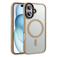 Apple iPhone 16 Plus Kılıf Mat Arka Yüzey Wireless Şarj Özellikli Zore Flet Magsafe Kapak - Desert Titanyum