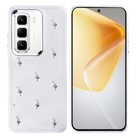 İnfinix Hot 50 Pro 4G Kılıf Airbag Tasarımlı Simli Şeffaf Zore Kutup Kapak - Lale