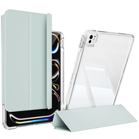 ​​Apple iPad Pro 13 2024 Kılıf Magnetik Ayrılabilen Airbagli Zore Sliding Tablet Kılıfı - Açık Yeşil