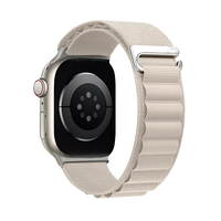 Nettech Apple Watch Ultra 49 mm Uyumlu Kumaş Kordon (Krem) NT-110266