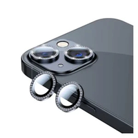 Nettech Apple iPhone 14 Uyumlu Diamond Taşlı Model Kamera Cam Koruyucu (Siyah) NT-97508