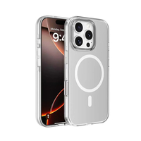 Apple iPhone 16 Pro Max Kılıf Magsafe Şarj Özellikli Kamera Korumalı Zore Kripto Kapak - Şeffaf
