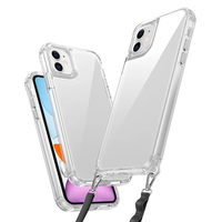 Apple iPhone 11 Kılıf Airbagli Takılabilir Askı Aparatlı Zore Snap Silikon Kapak - Şeffaf