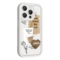 Apple iPhone 14 Pro Max Kılıf Kamera Korumalı Baskılı Arka Yüzey Zore Klas Kapak - Beyaz