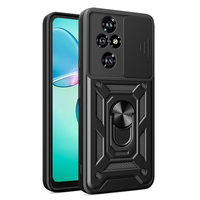 Honor 200 Pro Kılıf Magnetik Standlı Kamera Korumalı Zore Sürgülü Vega Kapak - Siyah