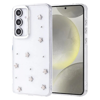 Galaxy S24 FE Kılıf Airbag Tasarımlı Simli Şeffaf Zore Kutup Kapak - Yıldız