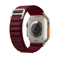 Nettech Apple Watch Seri 42/44 mm Uyumlu Kumaş Kordon (Bordo) NT-110225