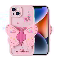 Apple iPhone 14 Kılıf Kamera Korumalı Figür Tasarımlı Zore Kapya Kapak  Pembe Açık