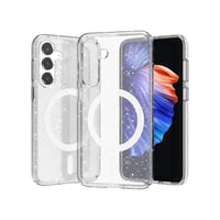 Galaxy S23 FE Kılıf Magsafe Şarj Özellikli Parlayan Simli Saydam Renkli Zore Allstar Kapak  Şeffaf