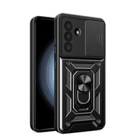 Galaxy A36 Kılıf Magnetik Standlı Kamera Korumalı Zore Sürgülü Vega Kapak  Siyah