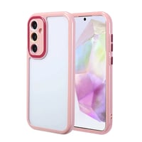 Galaxy A35 Kılıf Kamera Korumalı Renkli Kenar ve Çerçeve Tasarımlı Zore Vitamin Kapak  Mürdüm