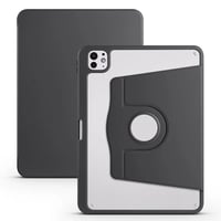 Apple iPad Pro 11 2024 Kılıf Zore Termik Kalem Bölmeli Dönebilen Standlı Kılıf  Siyah