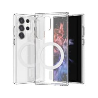 Galaxy S23 Ultra Kılıf Magsafe Şarj Özellikli Parlayan Simli Saydam Renkli Zore Allstar Kapak  Şeffaf