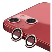 Nettech Apple iPhone 14 Uyumlu Diamond Taşlı Model Kamera Cam Koruyucu (Kırmızı) NT97519