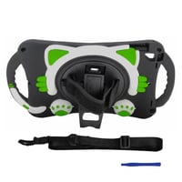 Nettech Apple iPad Air 2 Uyumlu Sweet Cat Seri Arka Koruma (SiyahYeşil) NT95913