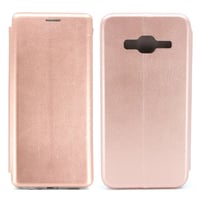 Nettech Samsung Galaxy J300 J3 Uyumlu Lüx Seri Kapaklı Kılıf (Rose Gold) NT79864