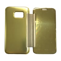 Nettech Samsung Galaxy G930 S7 Uyumlu Kapaklı Kılıf (Gold) VR8881