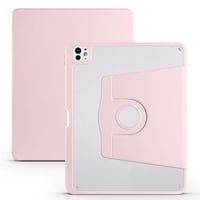 Apple iPad Pro 13 2024 Kılıf Zore Termik Kalem Bölmeli Dönebilen Standlı Kılıf  Pembe