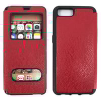 Nettech Realme C2 Uyumlu Pencereli Kapaklı Kılıf (Kırmızı) NT84526