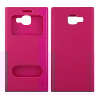 Nettech Samsung Galaxy A510 A5 2016 Uyumlu Pencereli Kapaklı Kılıf (Pembe) VR1354