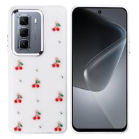 İnfinix Hot 50 4G Kılıf Airbag Tasarımlı Simli Şeffaf Zore Kutup Kapak Kiraz