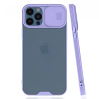 Nettech Apple iPhone 12 Pro Uyumlu Platin Kamera Kızaklı Arka Koruma Kılıf (Lila) NT86655