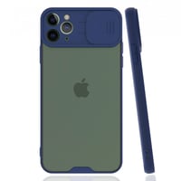 Nettech Apple iPhone 12 Pro Max Uyumlu Platin Kamera Kızaklı Arka Koruma Kılıf (Lacivert) NT84749