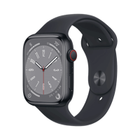 Apple Watch Series 8  Alüminyum  45mm  Cellular  Gece yarısı