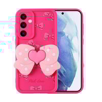 Galaxy A55 Kılıf Kamera Korumalı Figür Tasarımlı Zore Kapya Kapak  Pembe Koyu