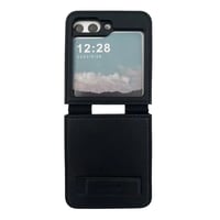 Nettech Samsung Galaxy Z Flip 5 Uyumlu Suni Deri Arka Koruma Kılıf (Siyah) NT104189