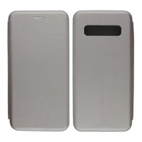 Nettech Samsung Galaxy S10 Uyumlu Lüx Seri Kapaklı Kılıf (Gri) VR18111