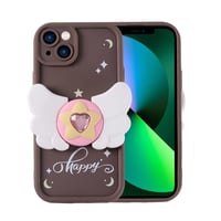 Apple iPhone 13 Kılıf Kamera Korumalı Figür Tasarımlı Zore Kapya Kapak Koyu Kahve