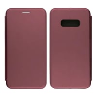 Nettech Samsung Galaxy S10E Uyumlu Lüx Seri Kapaklı Kılıf (Mürdüm) VR18209