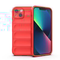 Apple iPhone 13 Kılıf Esnek TPU Oyuklu Arka Yüzey Tasarımlı Zore Etnik Silikon Kapak  Kırmızı