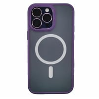 Nettech Apple iPhone 14 Pro Uyumlu Metal Kamera Çerçeveli Magsafe Seri Arka Koruma Kılıf (Mor) NT98046