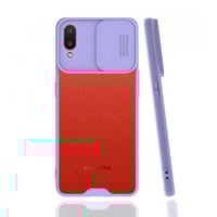 Nettech Samsung Galaxy A02 Uyumlu Platin Kamera Kızaklı Arka Koruma Kılıf (Lila) NT86733