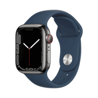 Apple Watch Series 7  Paslanmaz Çelik  41mm  Cellular  Gece yarısı
