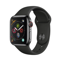 Apple Watch Series 4  Paslanmaz Çelik  40mm  Cellular  Gece yarısı