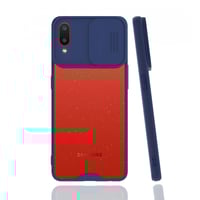 Nettech Samsung Galaxy A02 Uyumlu Platin Kamera Kızaklı Arka Koruma Kılıf (Lacivert) NT86731