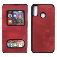 Nettech General Mobile GM10 Uyumlu Pencereli Kapaklı Kılıf (Kırmızı) NT84508