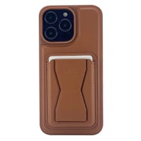 Nettech Apple iPhone 13 Pro Uyumlu Deri Purse Seri Arka Koruma Kılıf (Kahverengi) NT101334