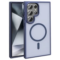 Galaxy S25 Ultra Kılıf Magsafe Şarj Özellikli Mat Arka Yüzey Zore Sio Kapak  Lacivert