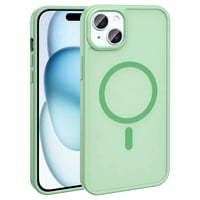 Apple iPhone 14 Plus Kılıf Magsafe Şarj Özellikli Mat Arka Yüzey Zore Sio Kapak  Açık Yeşil
