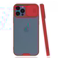 Nettech Apple iPhone 12 Pro Uyumlu Platin Kamera Kızaklı Arka Koruma Kılıf (Kırmızı) NT85912