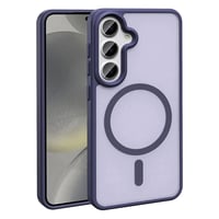 Galaxy S24 Plus Kılıf Magsafe Şarj Özellikli Mat Arka Yüzey Zore Sio Kapak  Koyu Mor