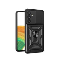 Galaxy A34 Kılıf Magnetik Standlı Kamera Korumalı Zore Sürgülü Vega Kapak  Siyah