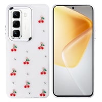 İnfinix Hot 50 Pro 4G Kılıf Airbag Tasarımlı Simli Şeffaf Zore Kutup Kapak  Kiraz